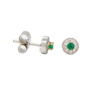 Aretes en oro 18k y Esmeralda Colombiana y Diamantes AR6