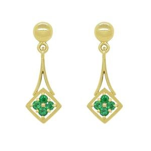Aretes en oro 18k y Esmeralda Colombiana AR8