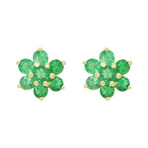 Aretes en oro 18k y Esmeralda Colombiana AR11