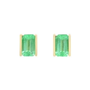 Aretes oro de 18k y Esmeralda Colombiana AR13