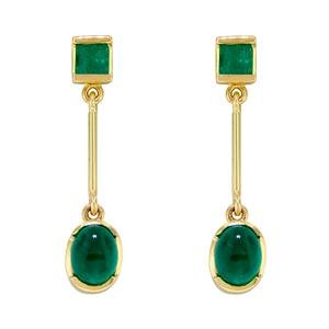 Aretes en oro 18k y Esmeralda Colombiana ART 16