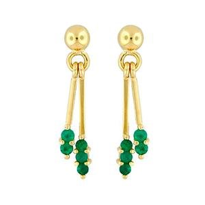 Aretes en oro 18k Y Esmeralda Colombiana ART 17