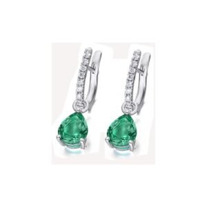 Aretes en oro 18k  y Esmeralda Colombiana y Diamante ART 24