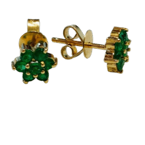 Aretes en Oro 18k y Esmeralda Colombiana AR62