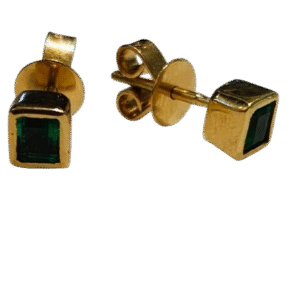 Aretes en Oro18k y Esmeralda Colombiana AR57