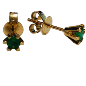 Aretes en Oro 18k y Esmeralda Colombiana AR56