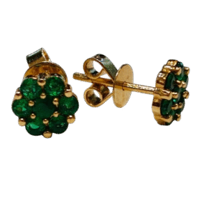 Aretes en Oro 18k con Esmeralda Certificada AR75