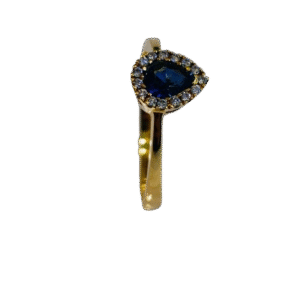 Anillo en Oro 18k con Safiro y Diamantes AN002