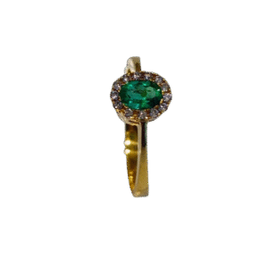 Anillo en Oro 18k con Esmeralda y Diamantes AN006