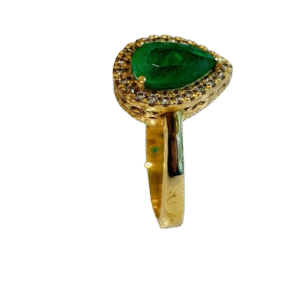 Anillo en Oro 18k con Esmeralda y Diamantes AN008