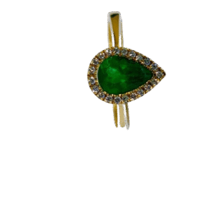 Anillo en Oro 18k con Esmeralda y Diamantes AN009