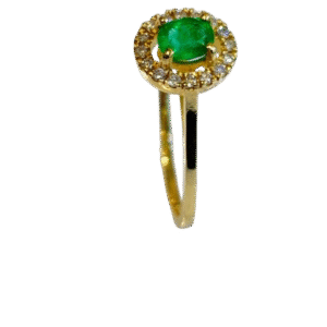 Anillo en Oro 18k con Esmeralda y Diamantes AN010