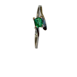 Anillo en Oro Blanco 18k con Esmeralda AN030