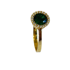 Anillo en Oro 18k con Esmeralda y Diamantes AN044