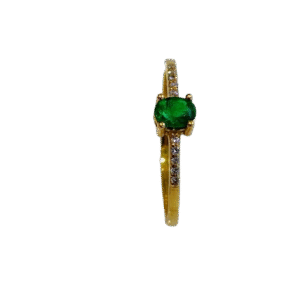 Anillo en Oro 18k con Esmeralda y Diamantes AN053
