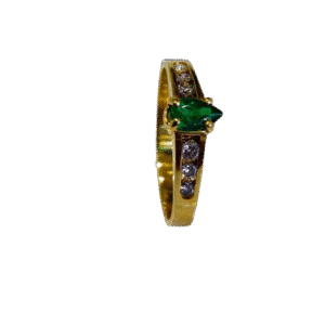Anillo en Oro 18k con Esmeralda y Diamantes AN054