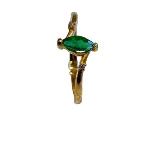 Anillo en Oro 18k con Esmeralda y Diamantes AN057