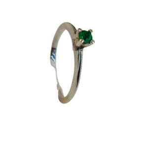 Anillo en Oro Blanco 18k con Esmeralda AN059