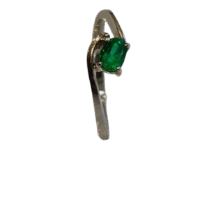 Anillo en Oro Blanco18k con Esmeralda AN060