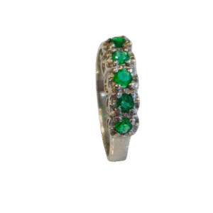Anillo en Oro Blanco 18k con Esmeralda AN066
