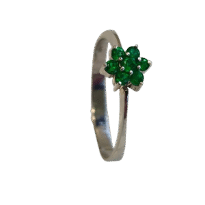 Anillo en Oro Blanco18k con Esmeralda AN063