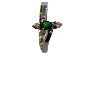 Anillo en Oro Blanco 18k con Esmeralda y Diamantes AN065