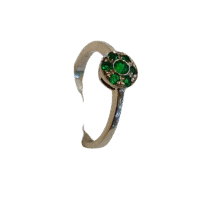Anillo en Oro Blanco 18k con Esmeralda AN071