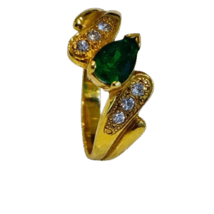 Anillo en Oro 18k con Esmeralda y Diamantes AN074