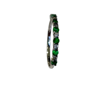 Anillo en Oro Blanco 18k con Esmeralda y Diamantes AN073